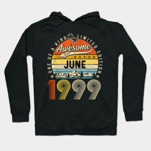 Awesome Since June 1999 Vintage 24th Birthday Hoodie